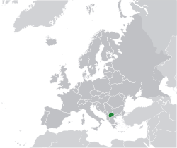Location of &nbsp;Republic of Macedonia&nbsp;&nbsp;(green)in Europe&nbsp;&nbsp;(dark grey)&nbsp; &mdash;&nbsp; [Legend]