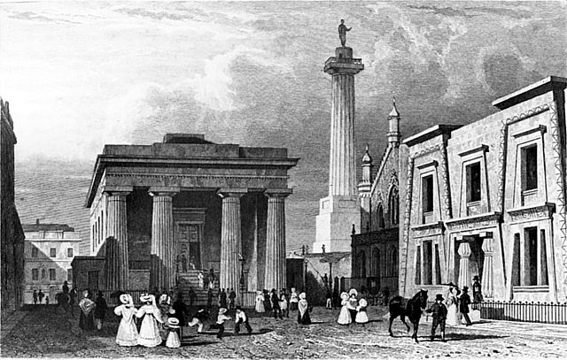 File:John Foulston's Town Hall, Column and Library in Devonport.jpg