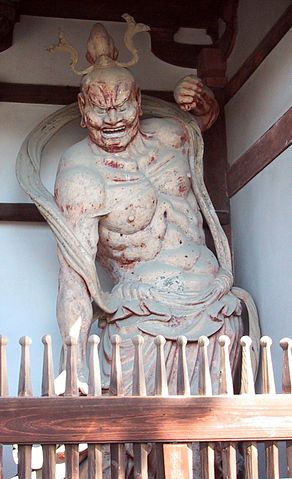 File:Kongo Rishiki (Guardian Deity) at the Central Gate of Horyuji.jpg