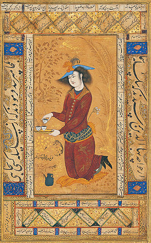 File:Saki - Reza Abbasi - Moraqqa&rsquo;-e Golshan 1609 Golestan Palace.jpg