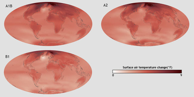 File:Map of projected global warming across the globe by the 2050s. Projections based on three SRES greenhouse gas emissions scenarios. Data from CMIP3 (2007).jpg