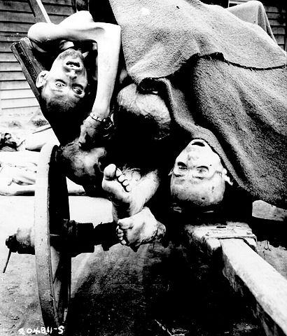 File:Some of the bodies being removed by German civilians for decent burial at Gusen Concentration Camp, Muhlhausen, near Linz, Austria.jpg
