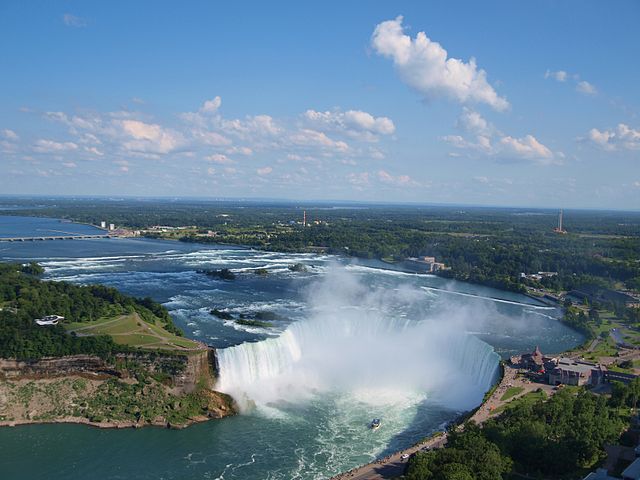 File:Canadian Horseshoe Falls with Buffalo in background.jpg