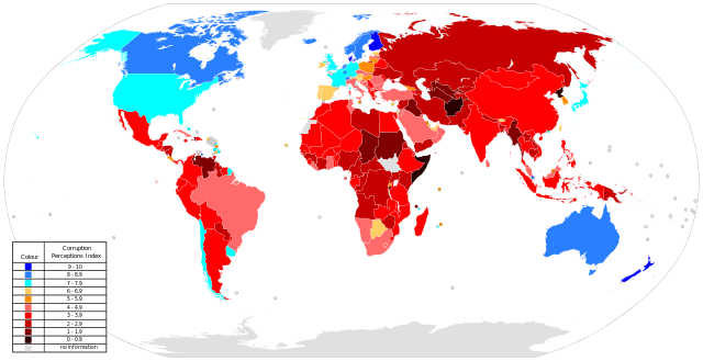 File:World Map Index of perception of corruption.svg