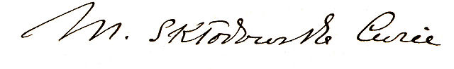 File:Marie Curie Skłodowska Signature Polish.jpg