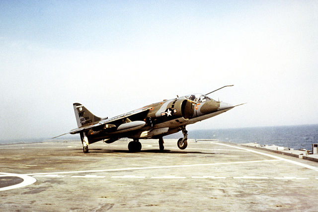File:AV-8C VMA-513 takes off from LPD in 1982.JPEG