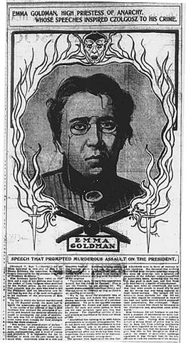 File:Newspaper article blaming Emma Goldman for inspiring Czolgosz to assassinate McKinley.jpg