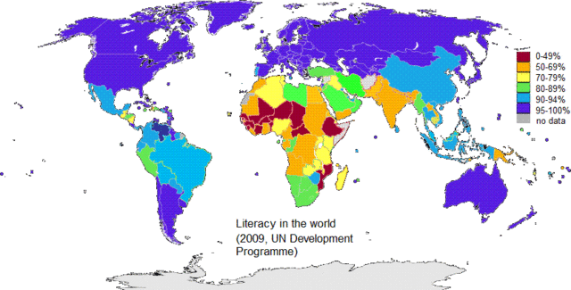 File:Literacy rate world-2009UNDP.gif