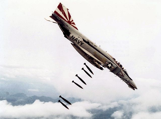 File:F-4B VF-111 dropping bombs on Vietnam.jpg