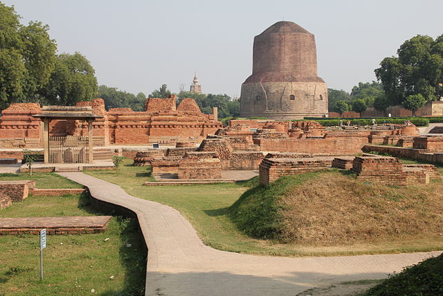 File:Monastery around Dhamek stupa, Sarnath.jpg