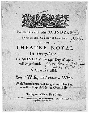 File:Drury Lane playbill 1725.jpg