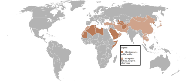 File:Map of Countries that do not recognize Christmas as Public Holiday.png