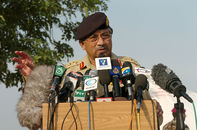 File:US Navy 051015-N-8796S-072 Pakistani President Gen. Pervez Musharraf speaks during a press conference at the Pakistan Air Force base in Chaklala Pakistan.jpg