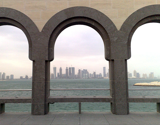File:Doha Towers Through Arabian Arcades.jpg