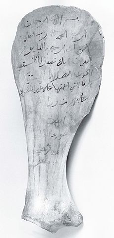 File:Surat al-Fatiha inscribed upon the shoulder blade of a camel.jpg