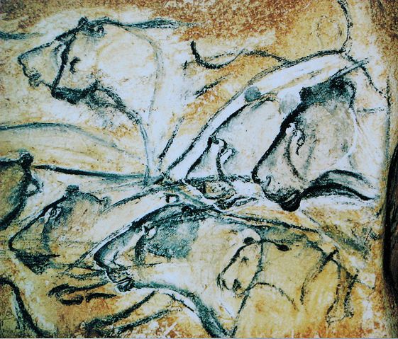 File:Lions painting, Chauvet Cave (museum replica).jpg