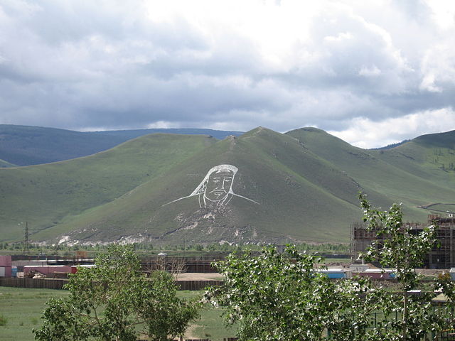 File:Chinggis Khan hillside portrait.JPG