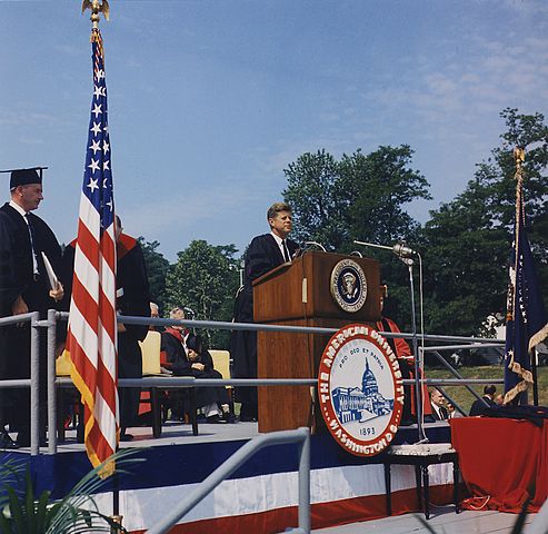 File:President Kennedy American University Commencement Address June 10, 1963.jpg