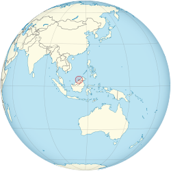 Location of &nbsp;Brunei&nbsp;&nbsp;(red)in Southeast Asia