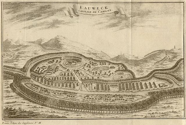 File:Reproduction of a 17th Century Dutch map of the Cambodian capital Eauweck (or Lovek).jpg