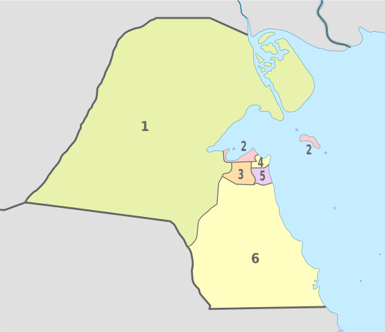 File:Kuwait, administrative divisions - Nmbrs - colored.svg