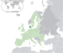 Location of &nbsp;Denmark[b]&nbsp;&nbsp;(dark green)&ndash;&nbsp;in Europe&nbsp;&nbsp;(green &&nbsp;dark grey)&ndash;&nbsp;in the European Union&nbsp;&nbsp;(green)&nbsp; &mdash;&nbsp; [Legend]