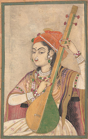 File:A Lady Playing the Tanpura, ca. 1735.jpg