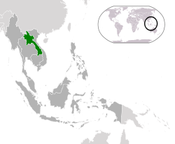 Location of &nbsp;Laos&nbsp;&nbsp;(green)in ASEAN&nbsp;&nbsp;(dark grey)&nbsp; &mdash;&nbsp; [Legend]